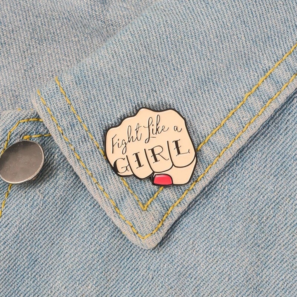 🎉 New Fight Like A Girl Fist Pin